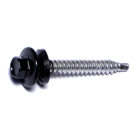Buildright Self-Drilling Screw, #10 x 1-1/2 in, Painted Steel Flange Hex Head External Hex Drive, 86 PK 09653